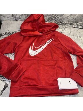Nike Size 6 Boys Red Hoodie Hooded Sweatshirt NEW